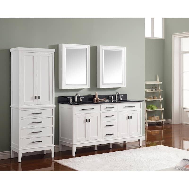 Avanity Madison 61-inch Double Sink Vanity Combo in White with Top and Sink