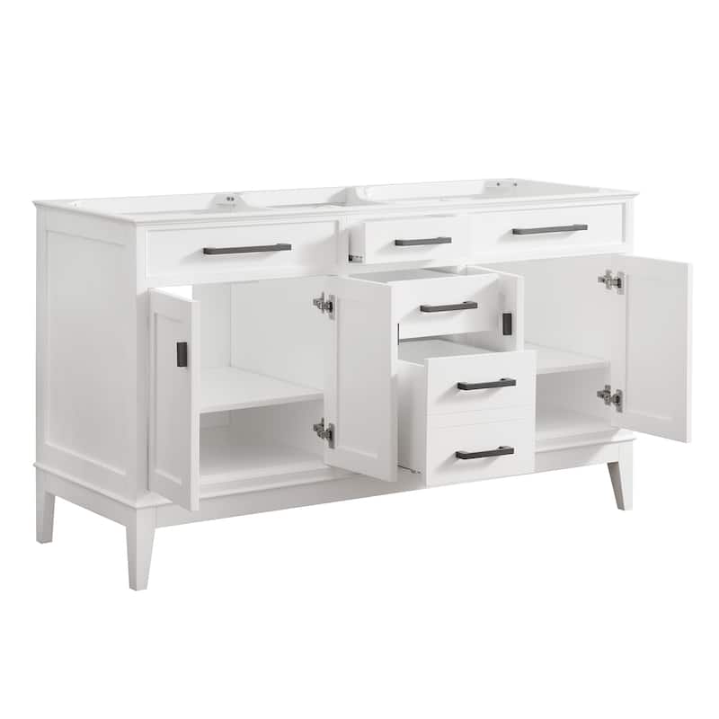 Avanity Madison 61-inch Double Sink Vanity Combo in White with Top and Sink