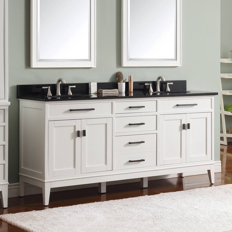 Avanity Madison 73-inch Double Sink Vanity Combo in White with Top and Sink