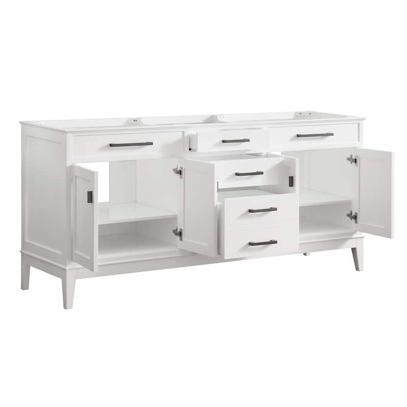 Avanity Madison 73-inch Double Sink Vanity Combo in White with Top and Sink