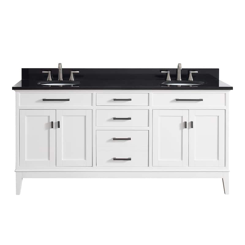 Avanity Madison 73-inch Double Sink Vanity Combo in White with Top and Sink
