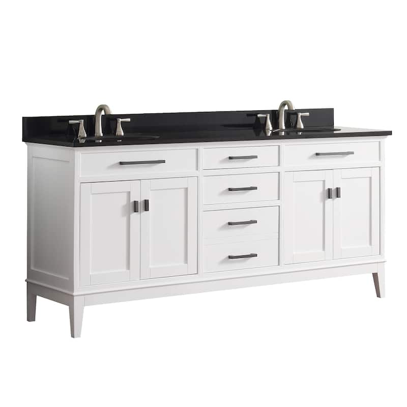 Avanity Madison 73-inch Double Sink Vanity Combo in White with Top and Sink