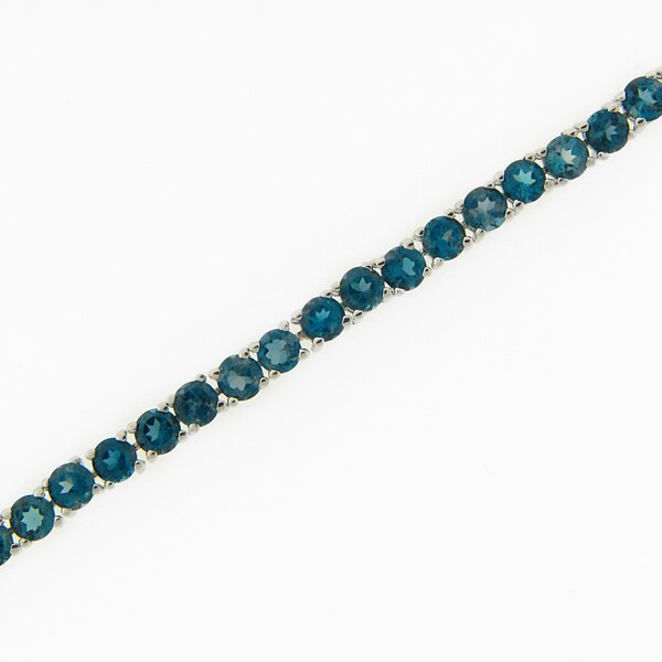 Sterling Silver London Blue Topaz Tennis Bracelet - 17977302 ...