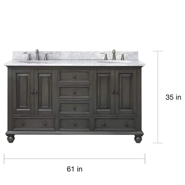 Avanity Thompson 61-inch Double Sink Vanity Combo in Charcoal Glaze finish