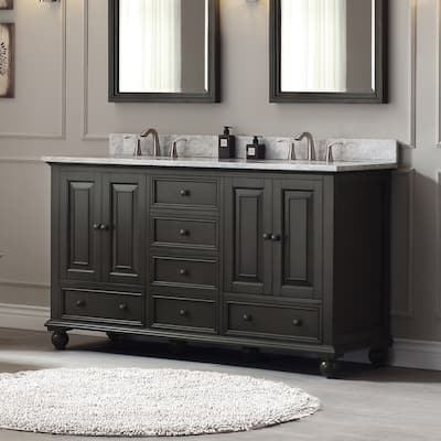 Avanity Thompson 61-inch Double Sink Vanity Combo in Charcoal Glaze finish