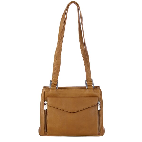 Shop Piel Leather Double Compartment Shoulder Handbag - Free Shipping Today - Overstock - 10951436