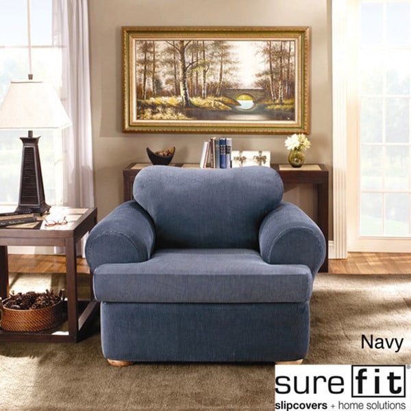 Shop Sure Fit Stretch Stripe 2-piece T-cushion Chair ...