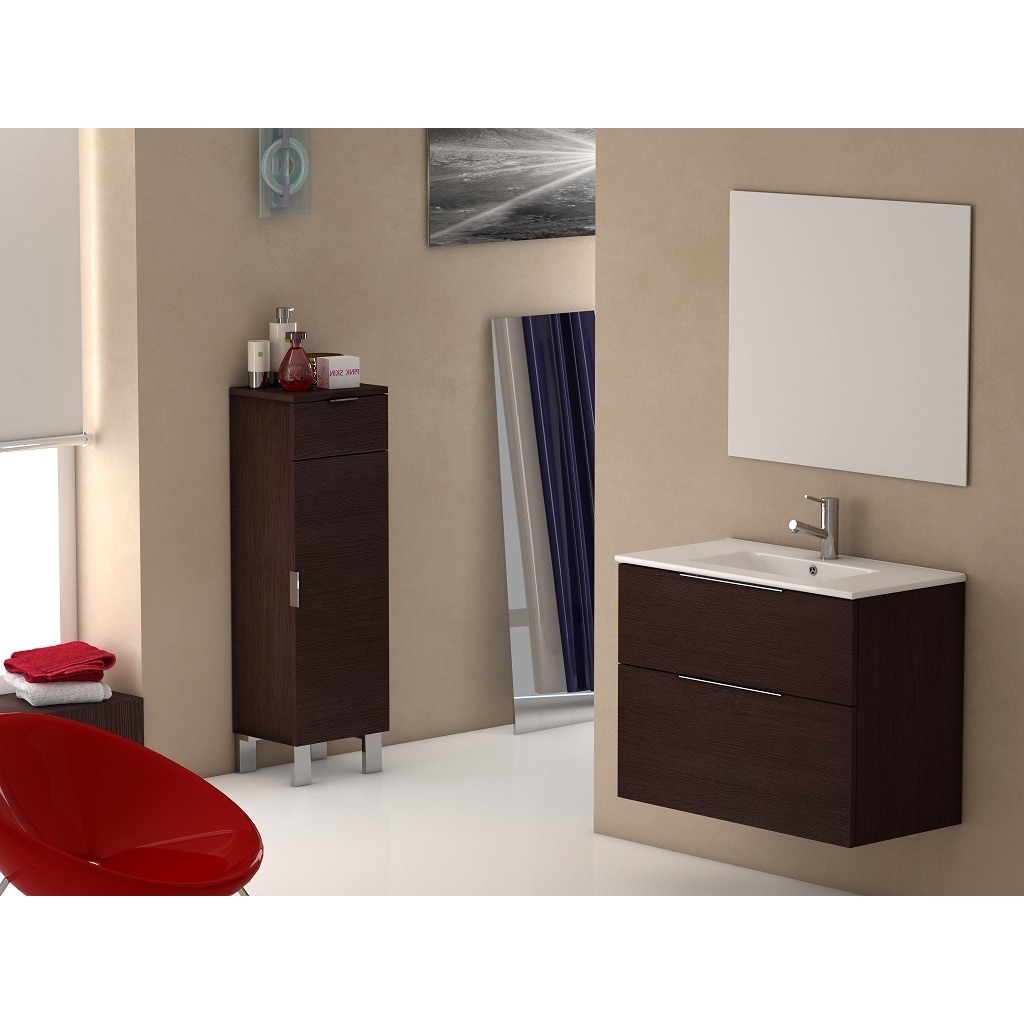 Shop Eviva Galsaky 28 Inch Wenge Modern Bathroom Vanity Wall Mount With White Integrated Porcelain Sink Overstock 10951769