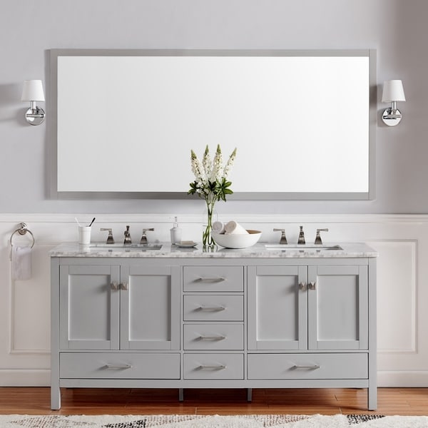 Eviva Aberdeen 60 Gray Transitional Double Sink Bathroom Gray Transitional Double Sink Bathroom