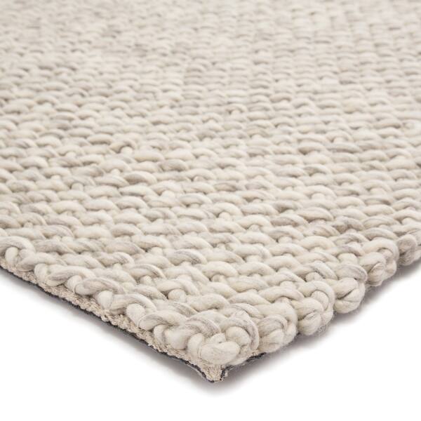 Thurstan Handmade Solid Gray White Area Rug 9 X 12 8 Thurstan Handmade Solid Gray