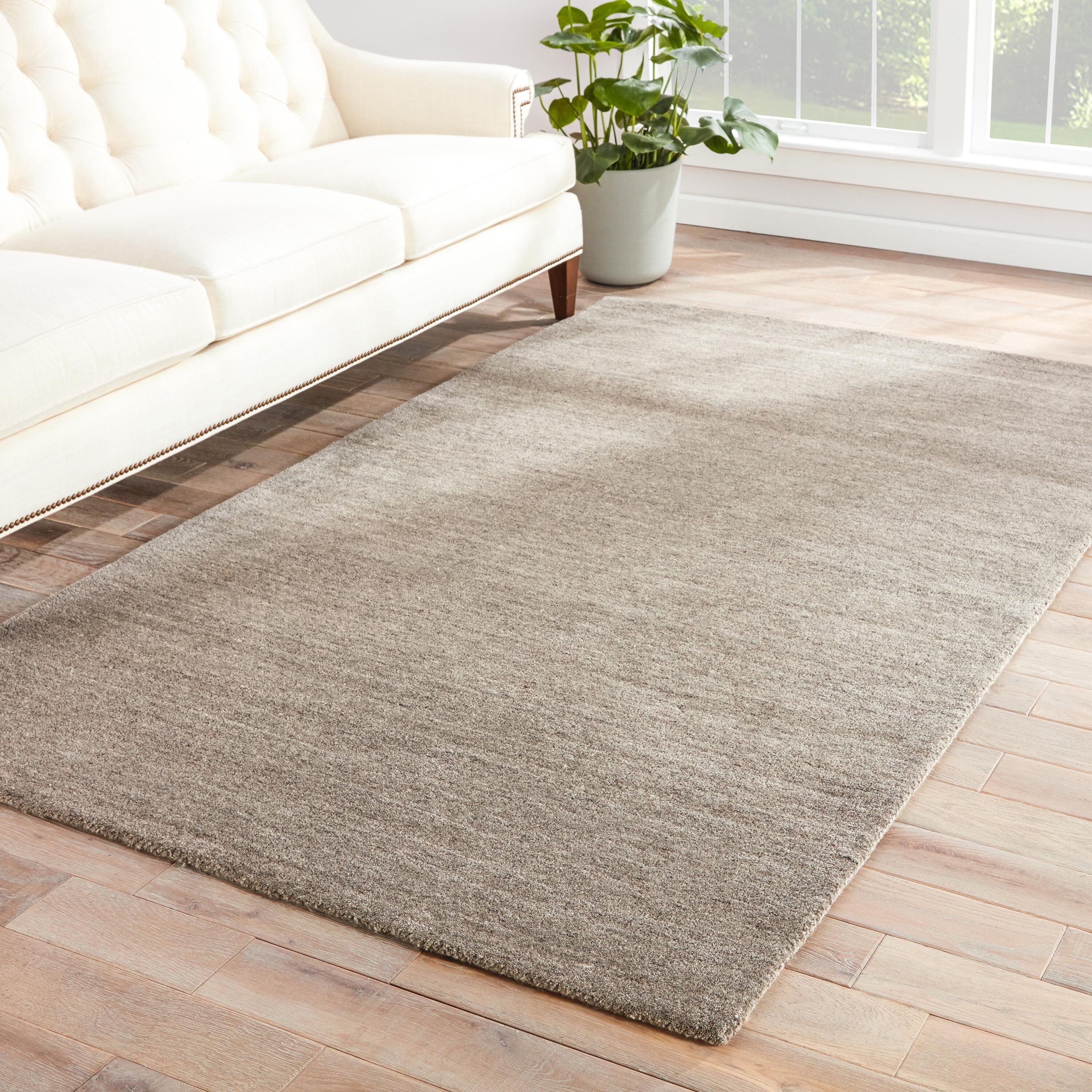 Shop Silas Handmade Solid Gray Area Rug - 9' x 12' - Free Shipping ...