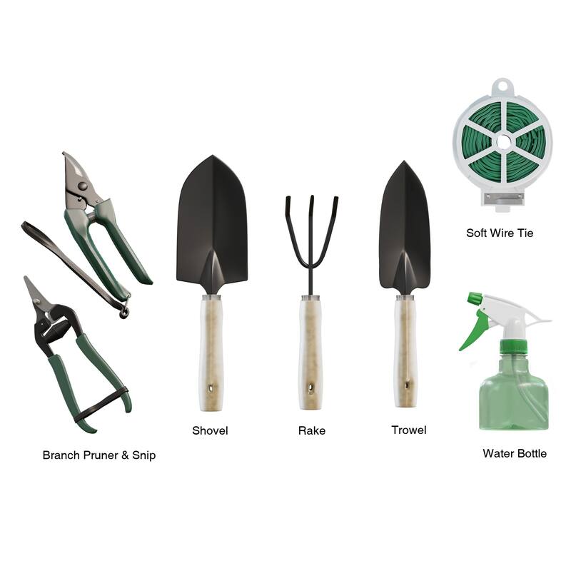 8-Piece Garden Hand Tool Set - Canvas Tote Gardening Tool Kit by Pure Garden - N/A