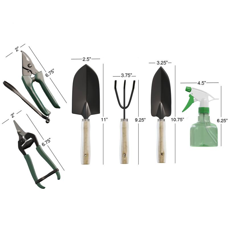 8-Piece Garden Hand Tool Set - Canvas Tote Gardening Tool Kit by Pure Garden - N/A