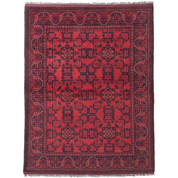ecarpetgallery Finest Khal Mohammadi Black/ Red Wool Rug (5' x 6'7)