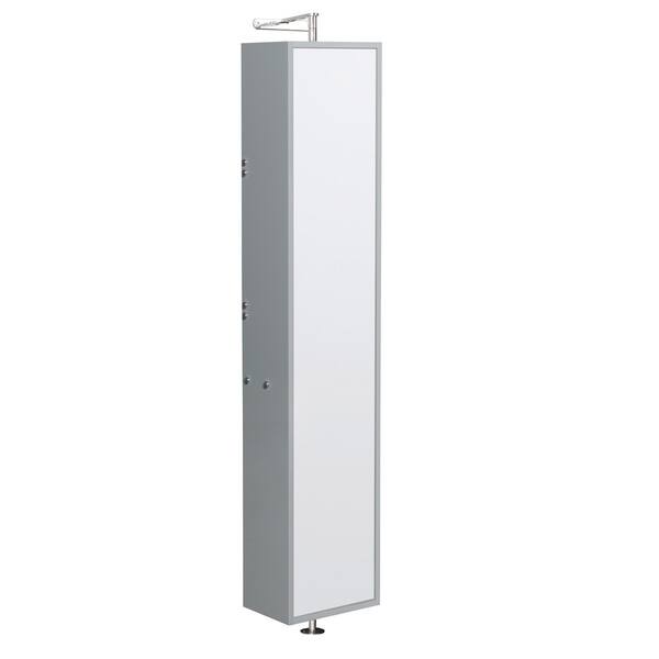 Wyndham Collection Amare Dove Grey 73inch Linen Tower with Mirror