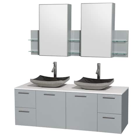 Mid Century Modern Medicine Cabinet Furniture Our Best Home Wyndham Collection Amare Dove Grey White Man Made Stone Top 60 Inch Double Vanity