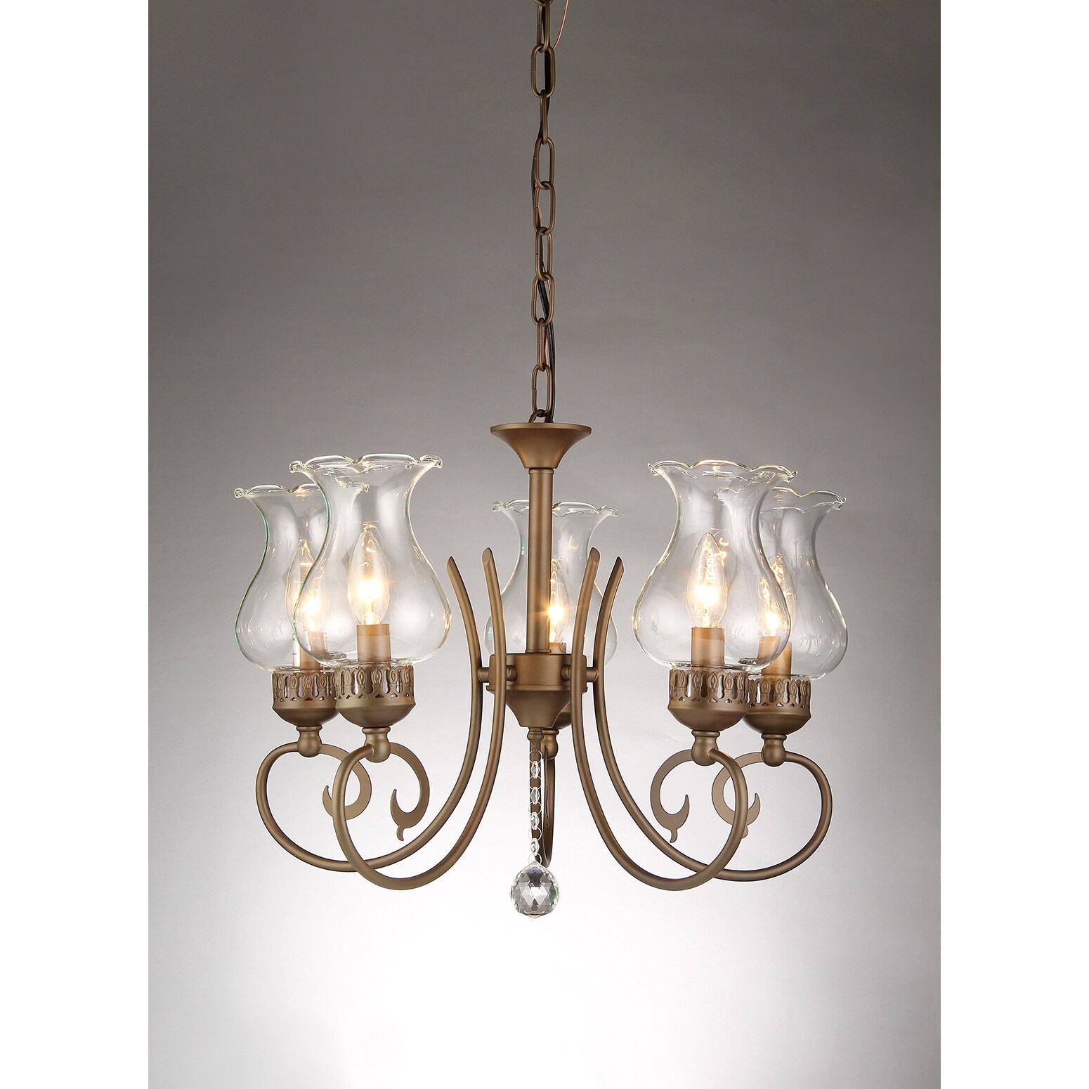Bailona 5-light Glass Shade 21-inch Antique Bronze Chandelier (21-inch Antique Bronze Chandelier) - Chandeliers For Bedrooms by Overstock.com