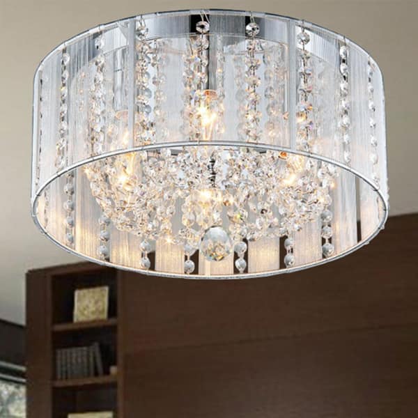 Addison White 16-inch Crystal Flush Mount (color optional)