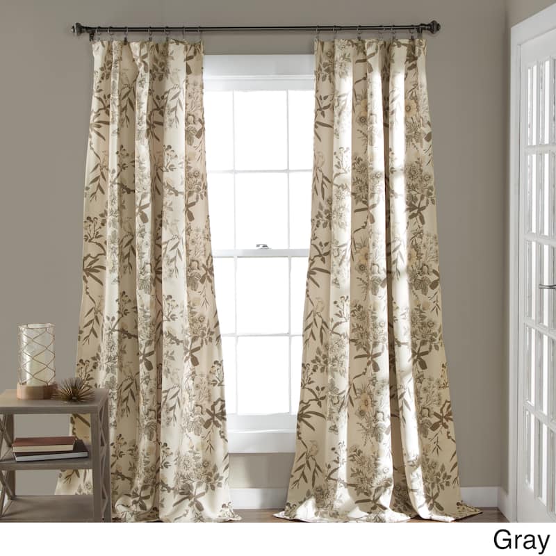 The Gray Barn Dogwood Floral Curtain Panel Pair - 84 Inches - Brown