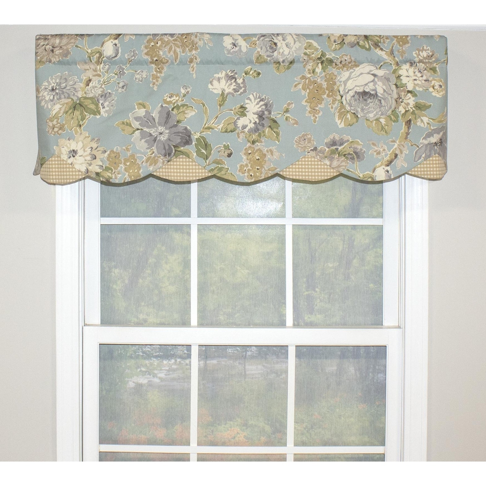 RLF Home Floral Bouquet Petticoat 50" Window Valance