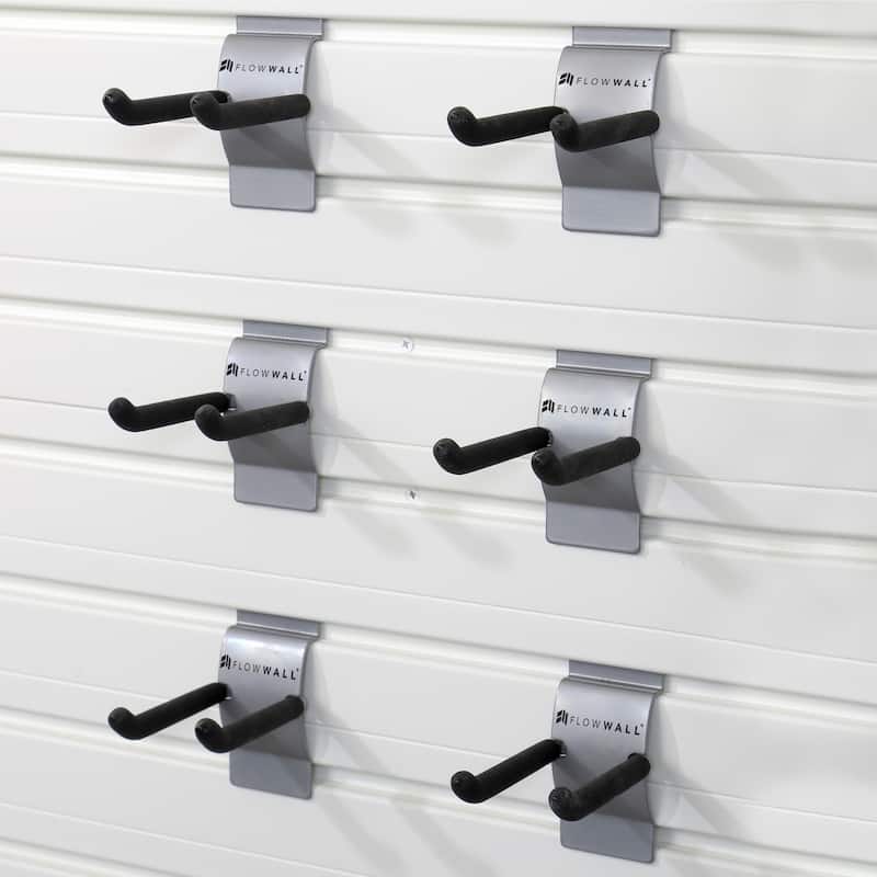 34 Piece Slatwall Panel, Cabinet, Hook, Bin, Shelf and Workstation Storage Set - Black Slat Wall/ Grpahite Carbon Cabinet