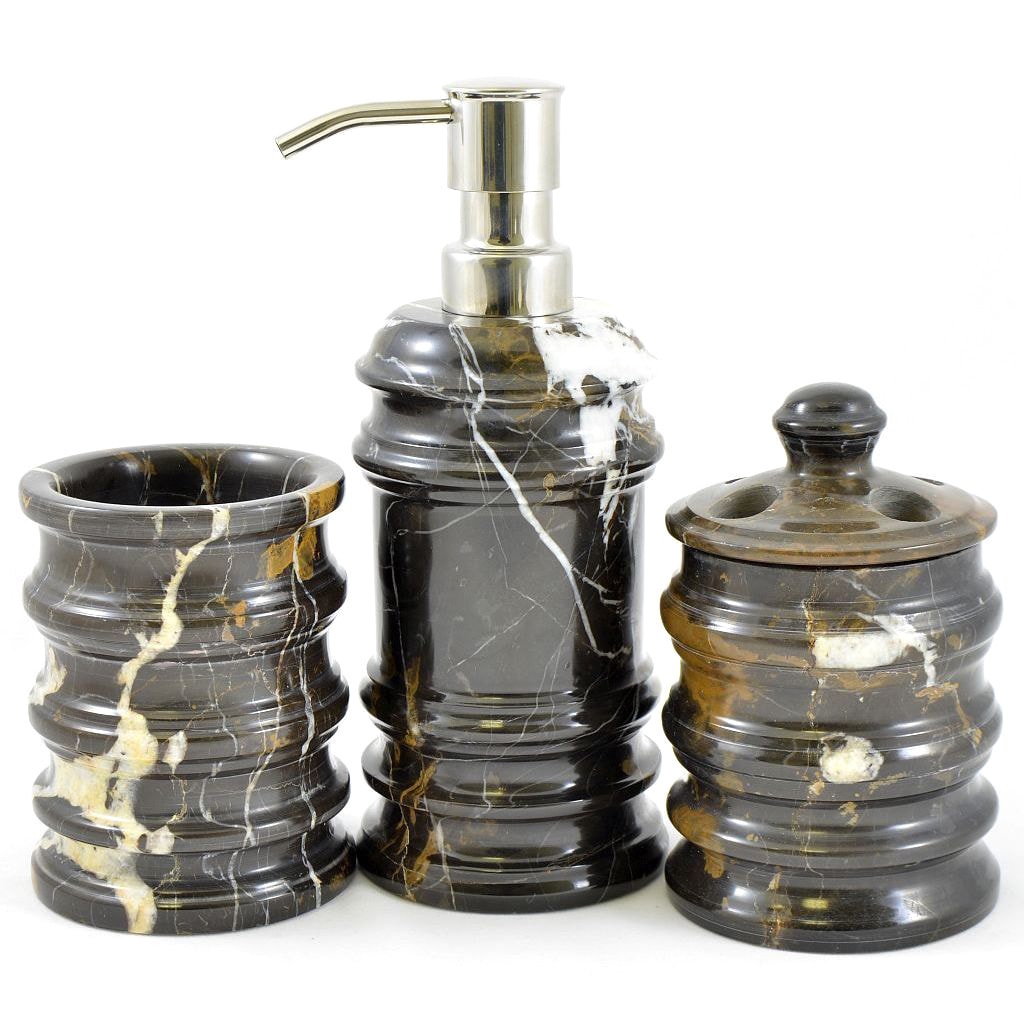 Nature Home Decor Bengal Collection Michelangelo Marble 3 Piece Bathroom Accessory Set Overstock 10953259