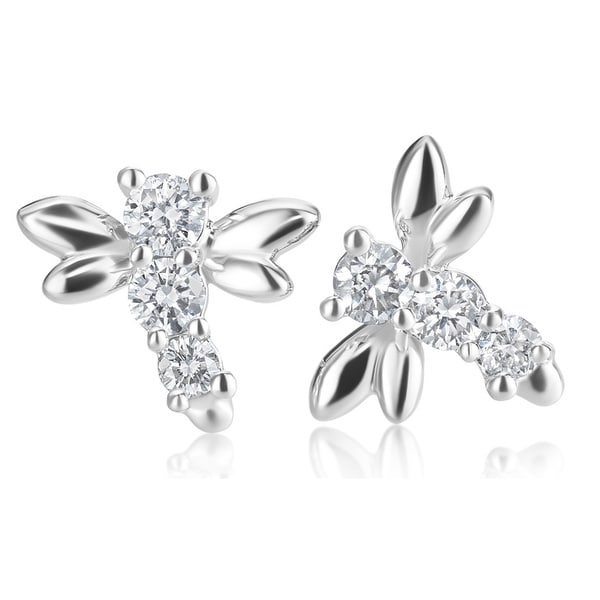 Summerrose 14k White Gold Diamond Dragonfly Earrings 1 3 Tdw Free Summerrose 14k White Gold Diamond Dragonfly Earrings 1 3 Tdw