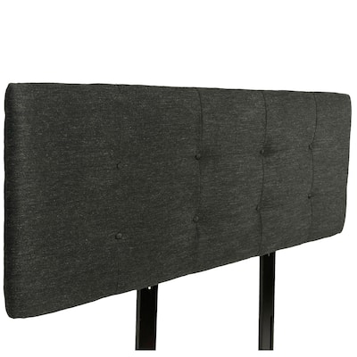 MJL Furniture Ali Button Tufted Belfast Charcoal Upholstered Headboard