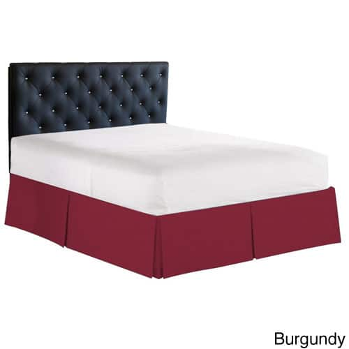 Porch & Den Perrine Pleated 14-inch Drop Bed Skirt - Full - Burgundy