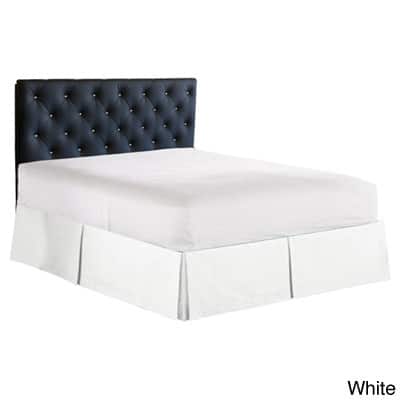 Porch & Den Perrine Pleated 14-inch Drop Bed Skirt - Full - White
