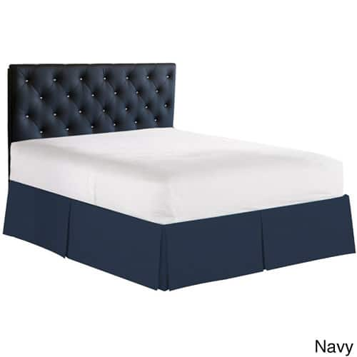 Porch & Den Perrine Pleated 14-inch Drop Bed Skirt - Full - Navy