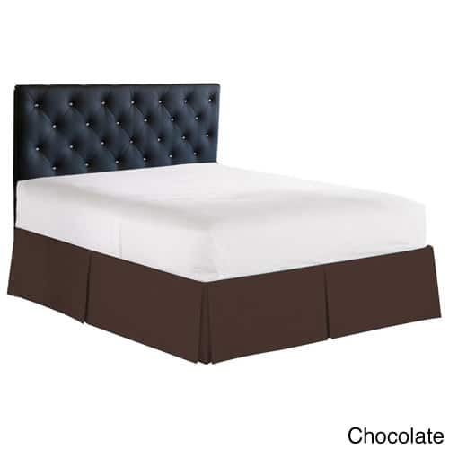 Porch & Den Perrine Pleated 14-inch Drop Bed Skirt - Queen - Chocolate