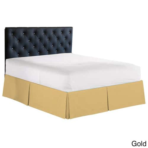 Porch & Den Perrine Pleated 14-inch Drop Bed Skirt - Full - Gold