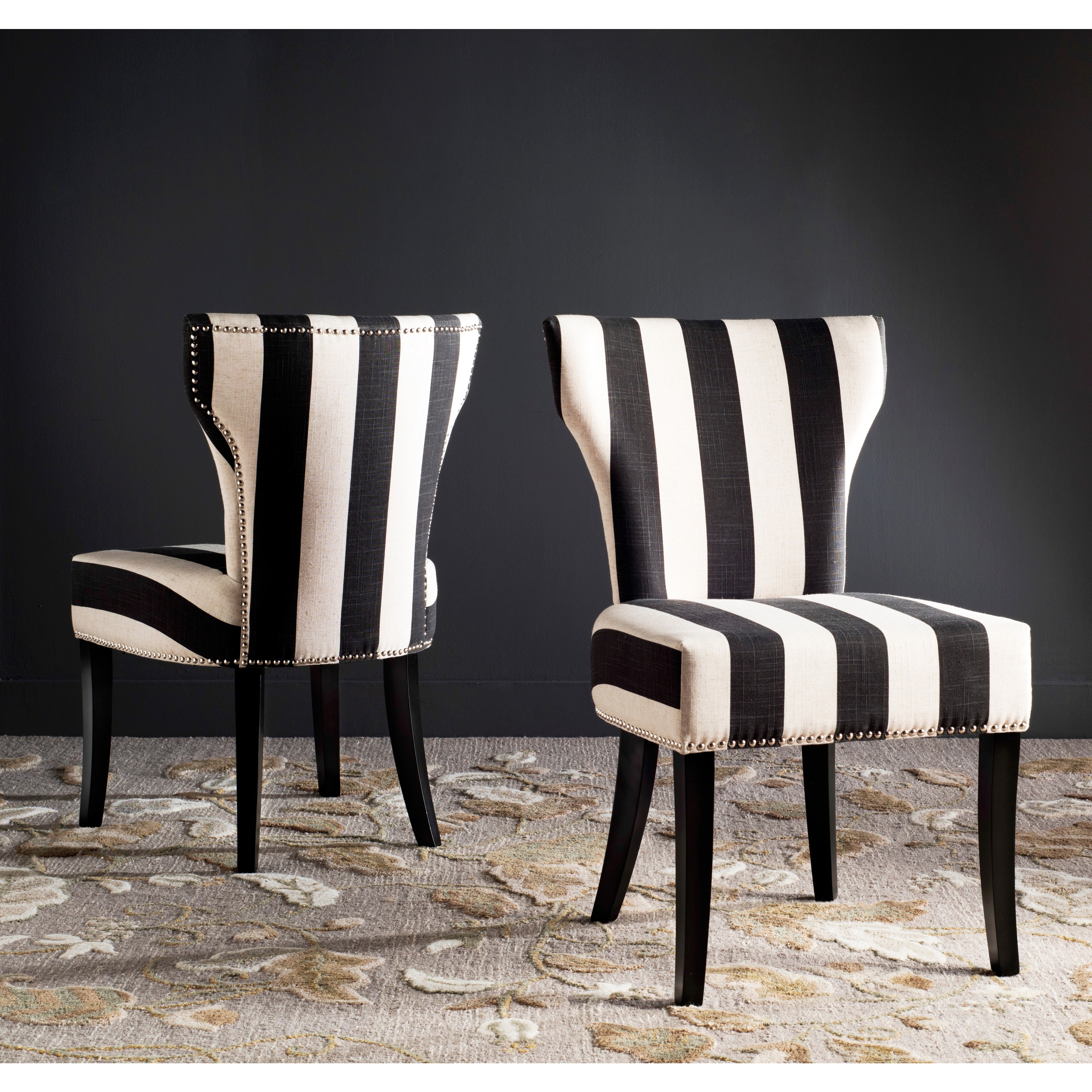 Black And White Striped Chair