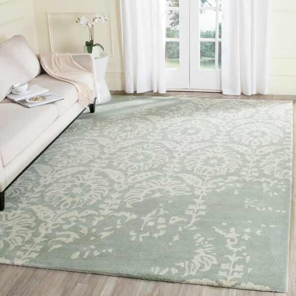 Safavieh Handmade Bella Light Grey/ Ivory Wool Rug - 8' x 10'