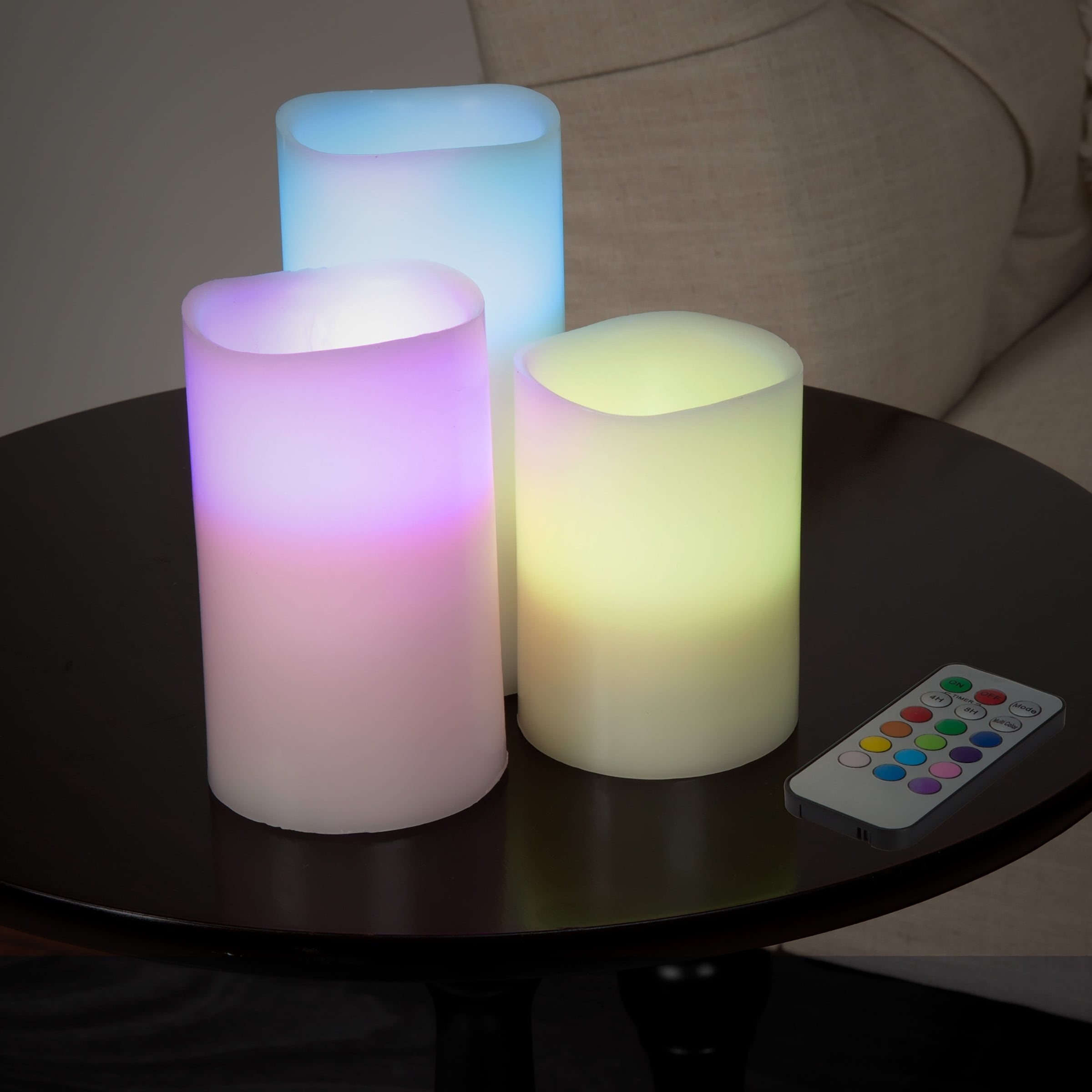 3-piece Flameless LED Candle Set with Remote