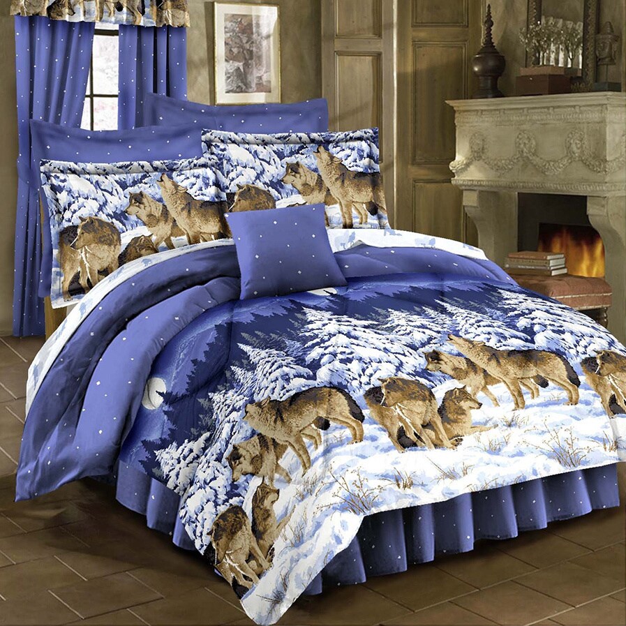 Shop Midnight Wolves 4 Piece Comforter Set Free Shipping Today