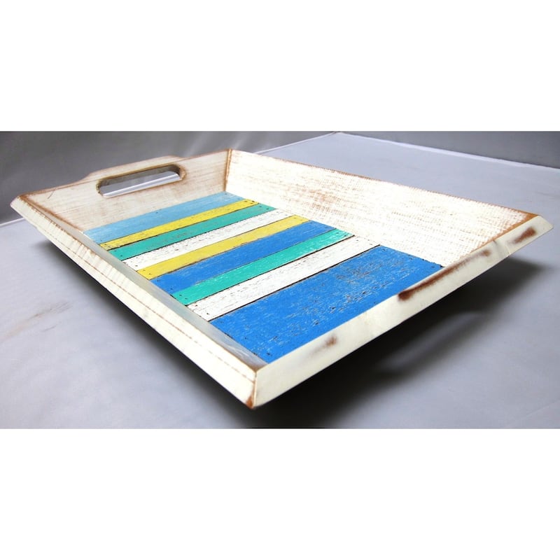 Handmade Chaba Decor Tray by the Bay (Thailand) - White