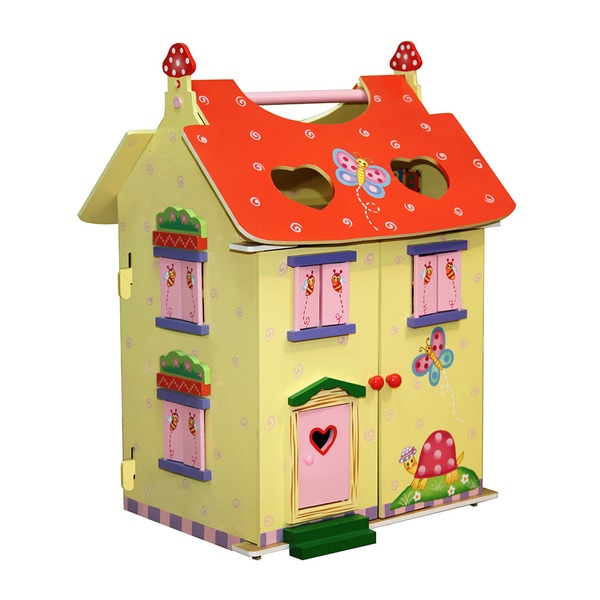 teamson kids hand carry fairy doll house with 7 accessories