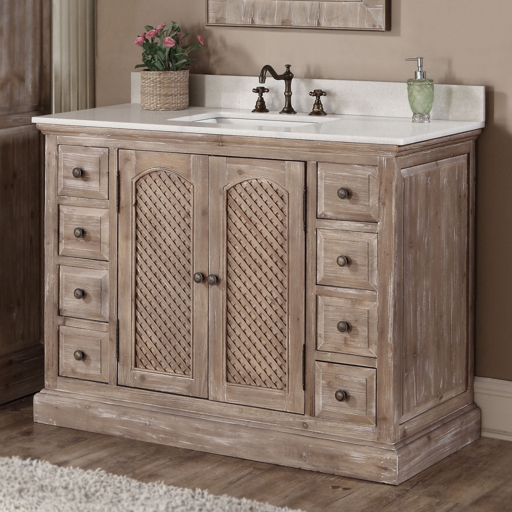 Shop Rustic Style 48 Inch Single Sink Bathroom Vanity Overstock 10958889