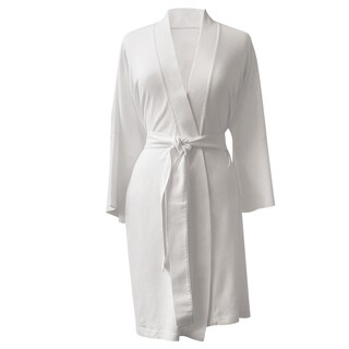 Women's Organic Cotton Knitted Bath Robe - 12918536 - Overstock.com ...