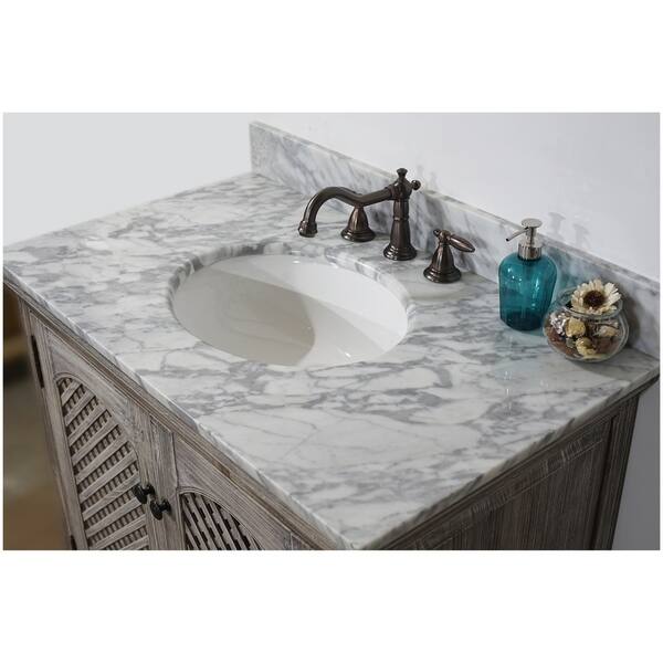 Infurniture Rustic Style 36 Inch Single Sink Bathroom Vanity With Matching Wall Mirror Overstock 10958904