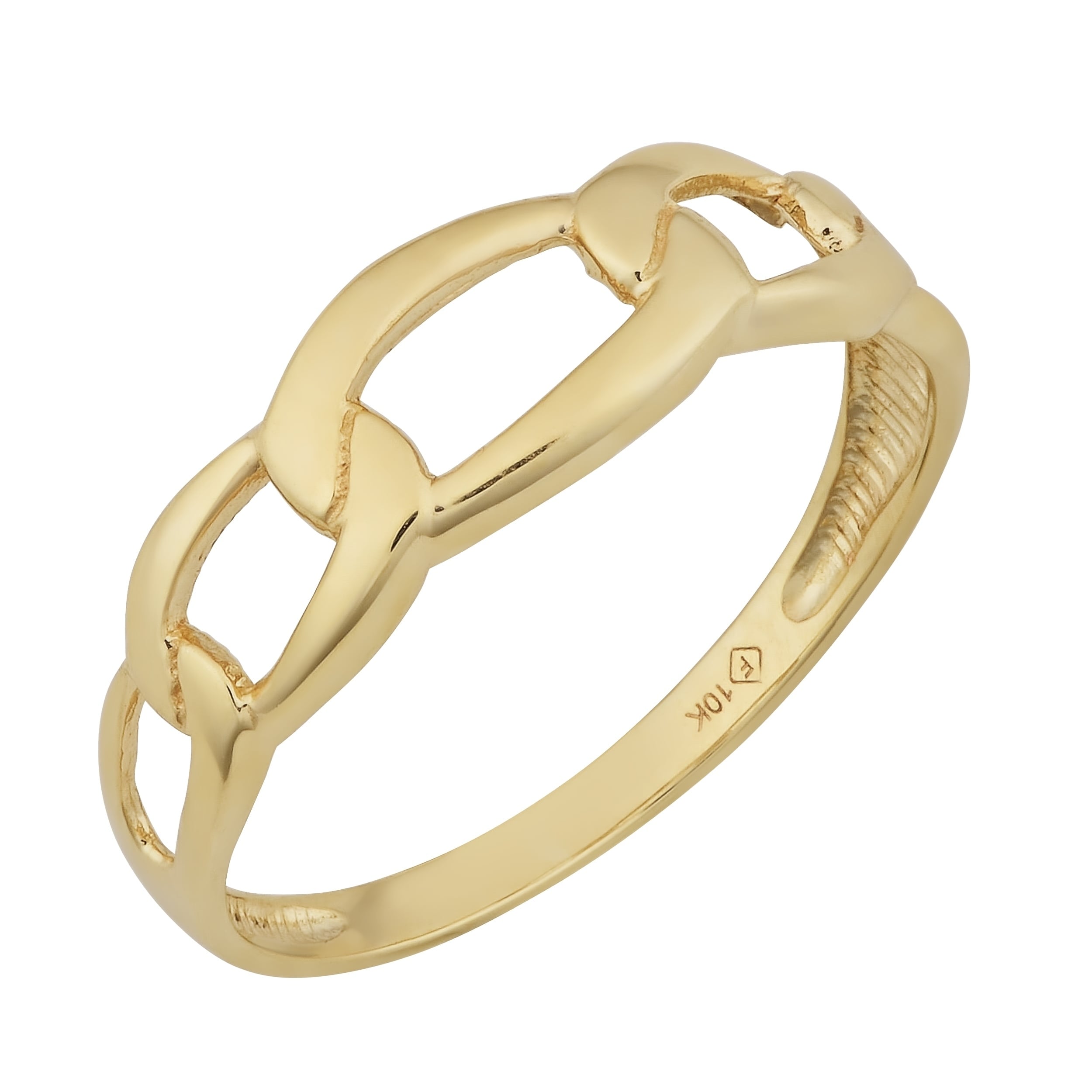 Au Naturale 10k Yellow Gold High Polish Figaro Ring