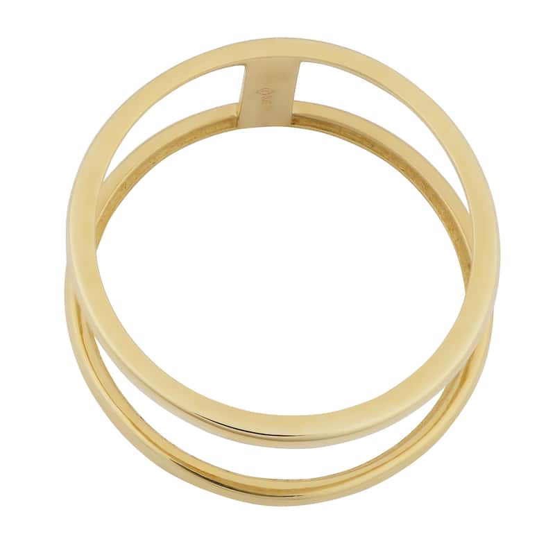 Fremada 10k Yellow Gold High Polish Bar on Double Ring (size 6 - 9)