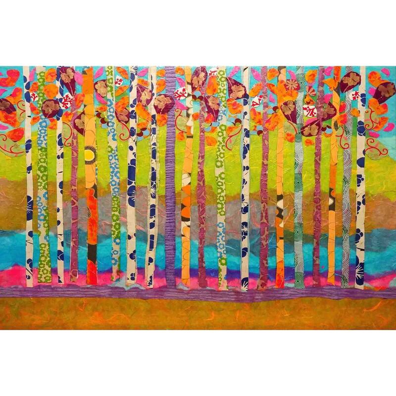 Marmont Hill - Blooming Birch Trees by Lisa Mee Painting Print on Canvas - Multi-Color