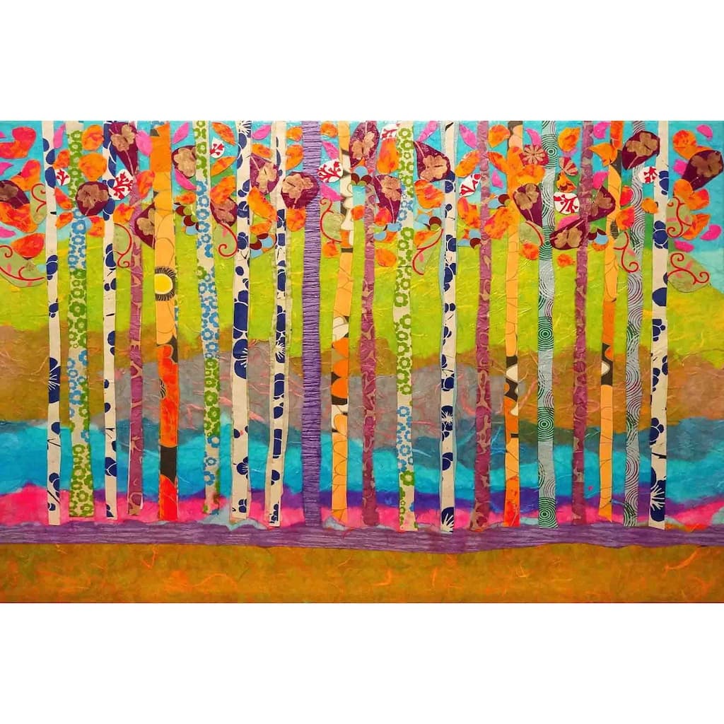 Marmont Hill - Blooming Birch Trees by Lisa Mee Painting Print on Canvas - Multi-Color