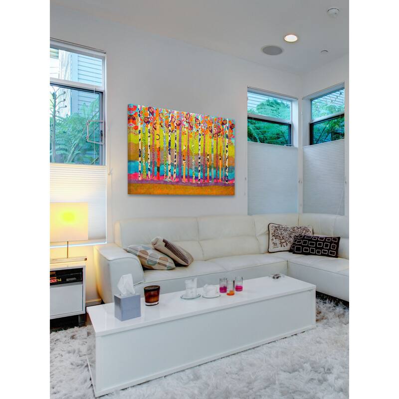 Marmont Hill - Blooming Birch Trees by Lisa Mee Painting Print on Canvas - Multi-Color