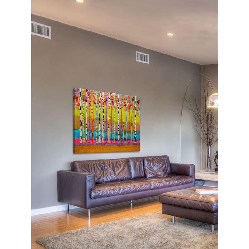 Marmont Hill - Blooming Birch Trees by Lisa Mee Painting Print on Canvas - Multi-Color