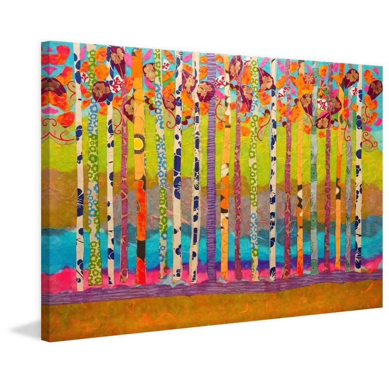 Marmont Hill - Blooming Birch Trees by Lisa Mee Painting Print on Canvas - Multi-Color