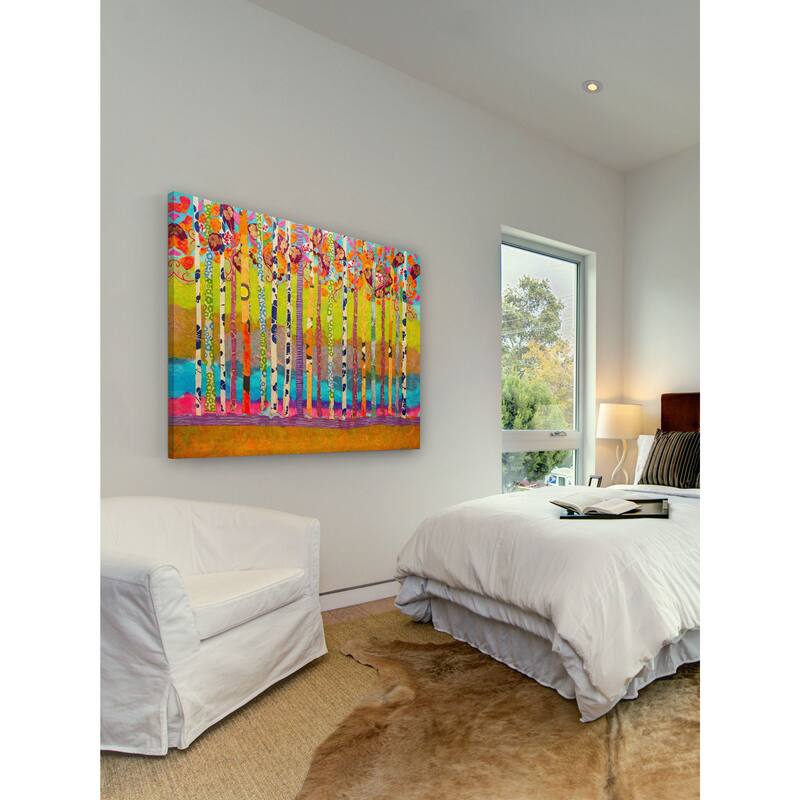 Marmont Hill - Blooming Birch Trees by Lisa Mee Painting Print on Canvas - Multi-Color